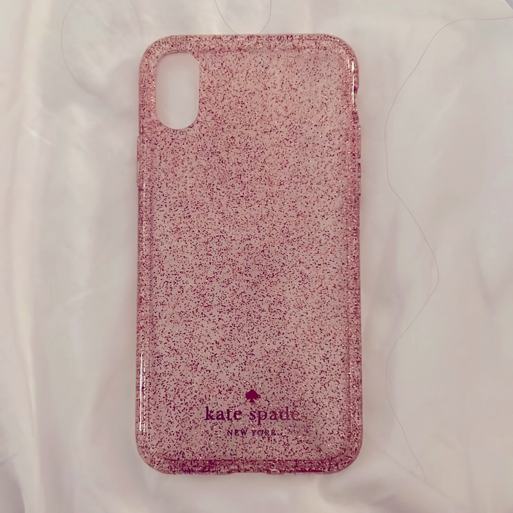 Kate Spade pink glitter iPhone X/XS case new out of box, never used
